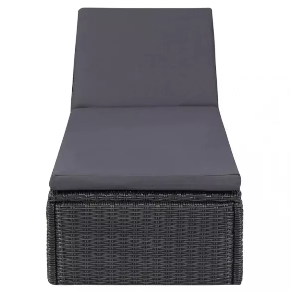 sötétszürke polyrattan napozóágy