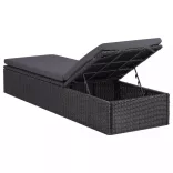 sötétszürke polyrattan napozóágy