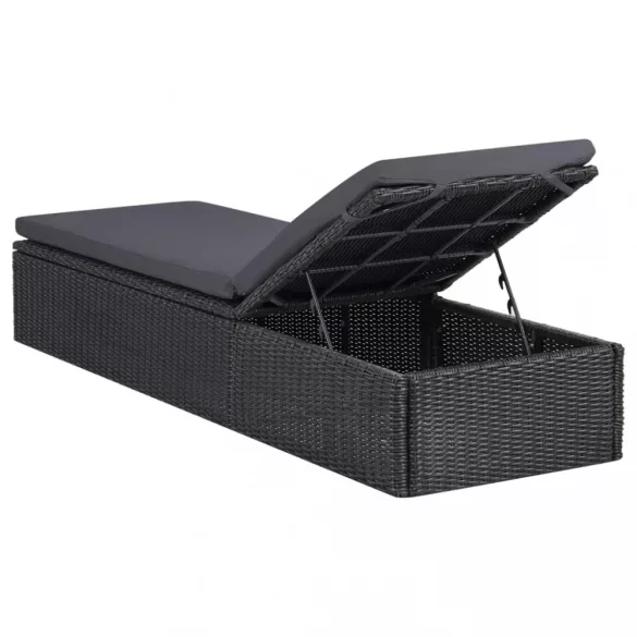 sötétszürke polyrattan napozóágy
