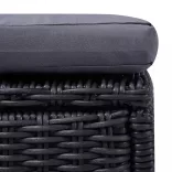 sötétszürke polyrattan napozóágy