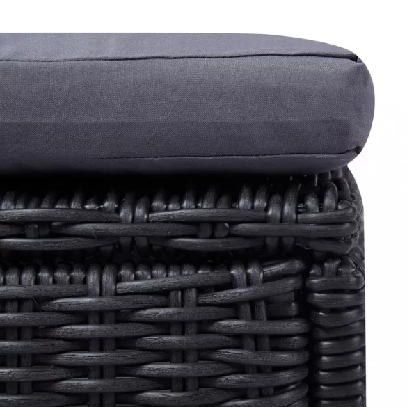 sötétszürke polyrattan napozóágy