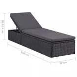 sötétszürke polyrattan napozóágy