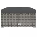 8 részes szürke polyrattan kerti ülőgarnitúra párnákkal