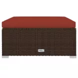 9 részes barna polyrattan kerti ülőgarnitúra párnákkal