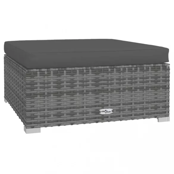 10 részes szürke polyrattan kerti ülőgarnitúra párnákkal