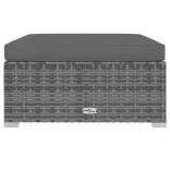 10 részes szürke polyrattan kerti ülőgarnitúra párnákkal