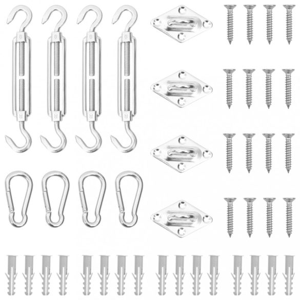 12 darabos rozsdamentes acél napvitorla-tartozékszett