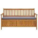 tömör akácfa kerti tárolópad párnával 148 cm