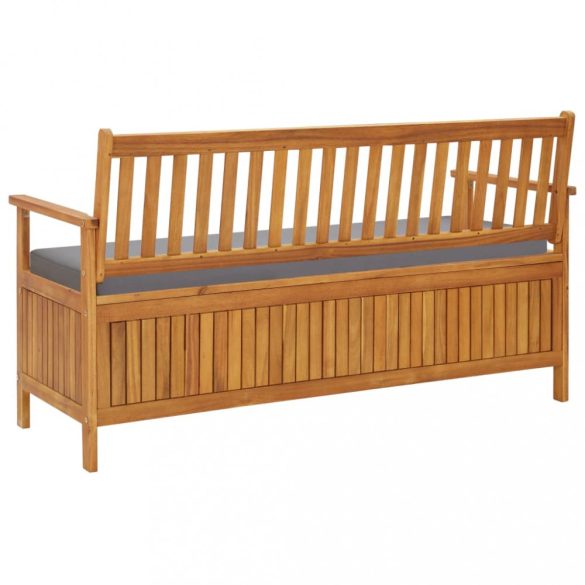 tömör akácfa kerti tárolópad párnával 148 cm