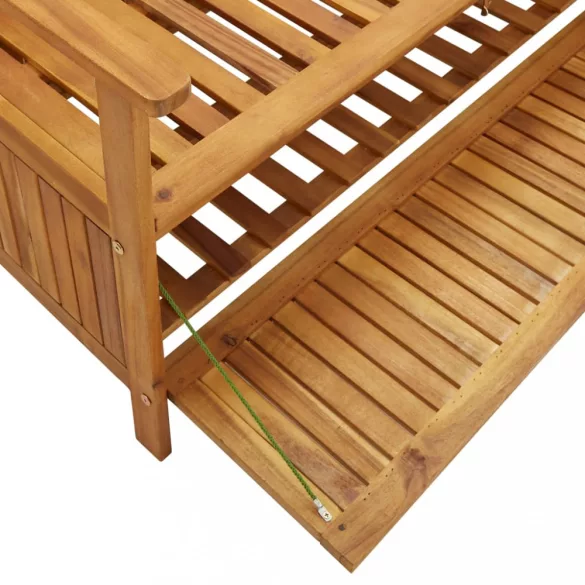 tömör akácfa kerti tárolópad 120 cm