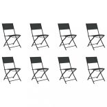 9 részes szürke és fekete kerti étkezőgarnitúra