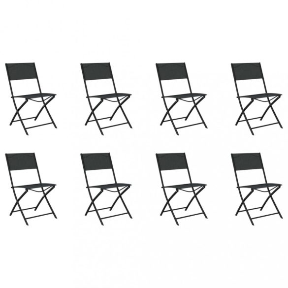 9 részes szürke és fekete kerti étkezőgarnitúra