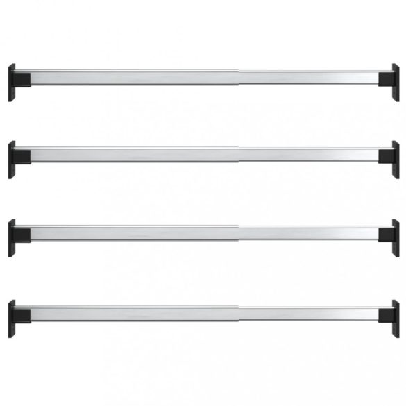 4 db ezüst teleszkópos gardróbsín 58-100 cm