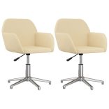 2 db krémszínű szövet forgó étkezőszék