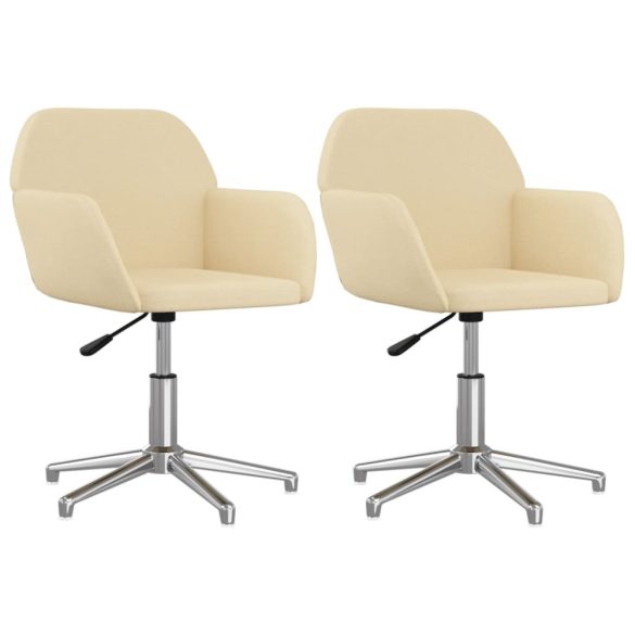 2 db krémszínű szövet forgó étkezőszék