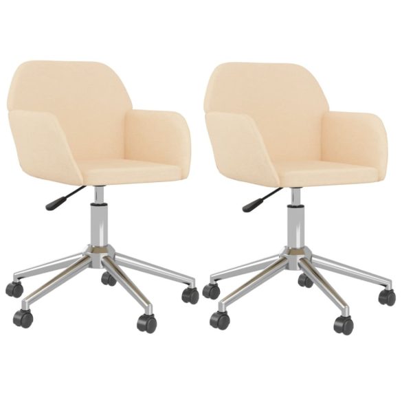 2 db krémszínű szövet forgó étkezőszék