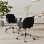 2 db fekete szövet forgó étkezőszék