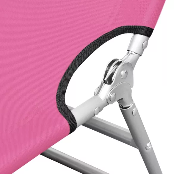 magenta színű acél összecsukható napozóágy fejpárnával