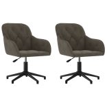 2 db sötétszürke bársony forgó étkezőszék
