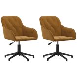 2 db barna bársony forgó étkezőszék