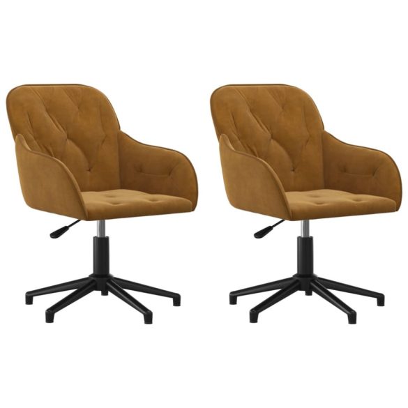 2 db barna bársony forgó étkezőszék