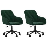 2 db sötétzöld bársony forgó étkezőszék