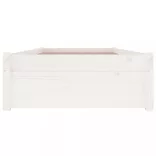 fehér kicsi egyszemélyes ágykeret fiókokkal 75 x 190 cm