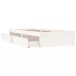 fehér kicsi egyszemélyes ágykeret fiókokkal 75 x 190 cm