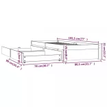 fehér kicsi egyszemélyes ágykeret fiókokkal 75 x 190 cm