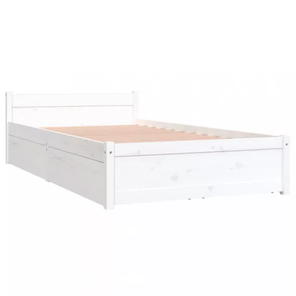fehér ágykeret fiókokkal 90 x 190 cm (Single)