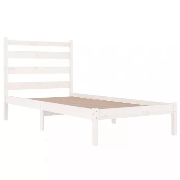 fehér tömör fenyőfa ágykeret 100 x 200 cm