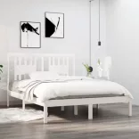 fehér tömör fenyőfa ágykeret 140x190 cm