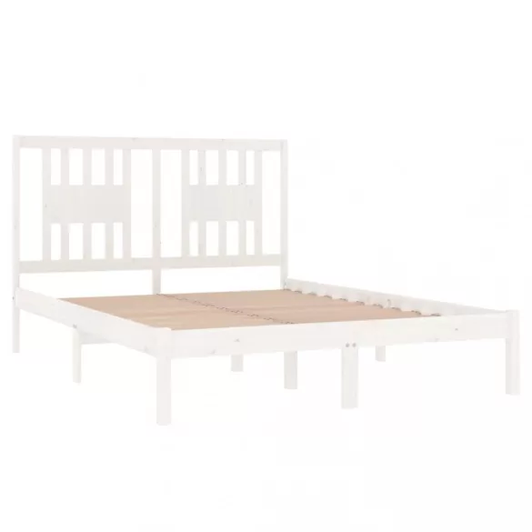 fehér tömör fenyőfa ágykeret 140x190 cm