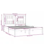 fehér tömör fenyőfa ágykeret 140x200 cm