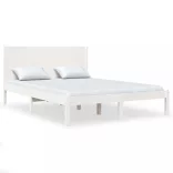 fehér tömör fenyőfa ágy matrac nélkül 140x190 cm