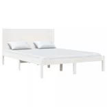 fehér tömör fenyőfa ágy matrac nélkül 140 x 200 cm