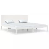 fehér tömör fenyőfa ágy matrac nélkül 200 x 200 cm