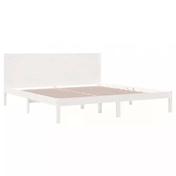 fehér tömör fenyőfa ágy matrac nélkül 200 x 200 cm