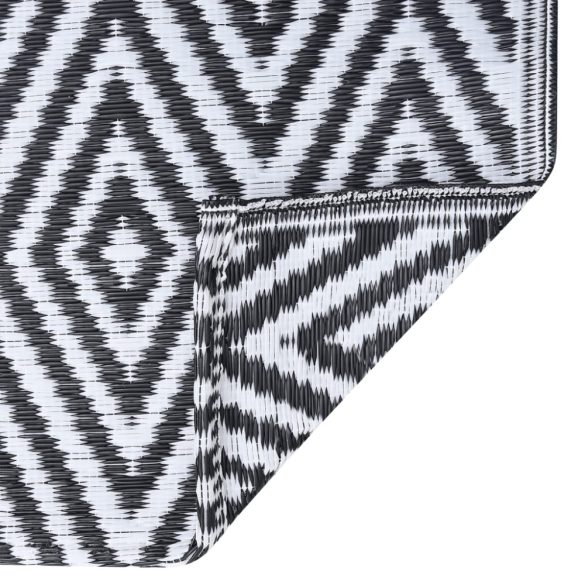 ARAKIL fekete-fehér PP kültéri szőnyeg 190 x 290 cm