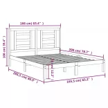fehér tömör fenyőfa ágy matrac nélkül 160 x 200 cm
