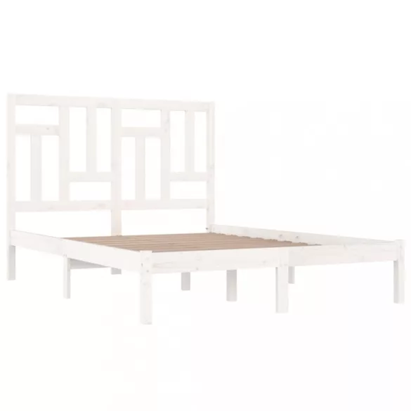 fehér tömör fenyőfa ágy matrac nélkül 140x190 cm