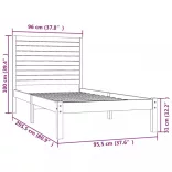 fehér tömör fa ágykeret 90 x 200 cm