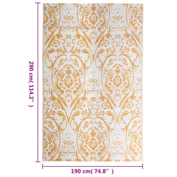 ARAKIL narancssárga-fehér PP kültéri szőnyeg 190 x 290 cm