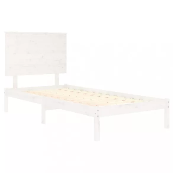 fehér tömör fenyőfa ágy matrac nélkül 90 x 200 cm