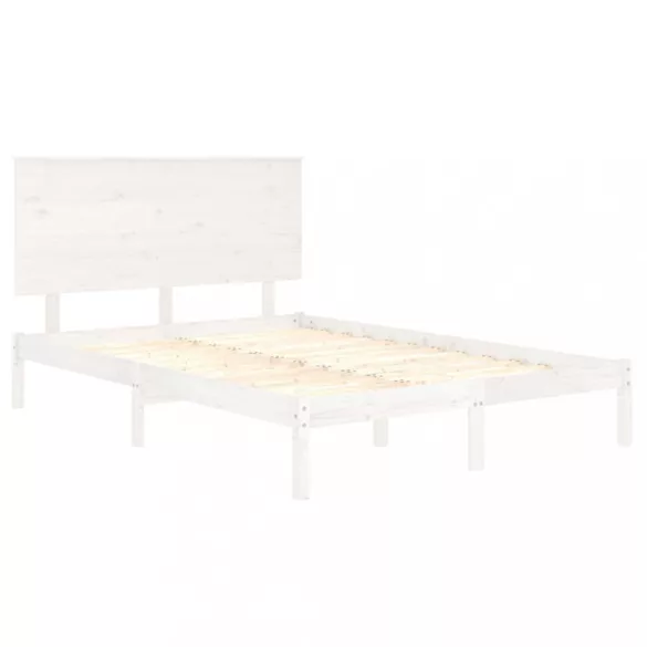 fehér tömör fenyőfa ágy matrac nélkül 140 x 200 cm