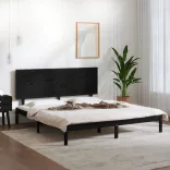 fekete tömör fenyőfa ágykeret 200 x 200 cm