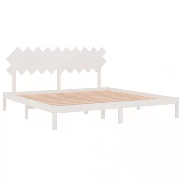 fehér tömör fa ágykeret 200 x 200 cm