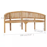 tömör tíkfa banán alakú pad 180 cm