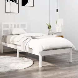fehér tömör fa ágykeret 100 x 200 cm