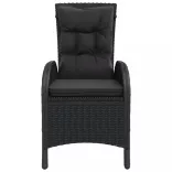 2 db fekete polyrattan kültéri szék